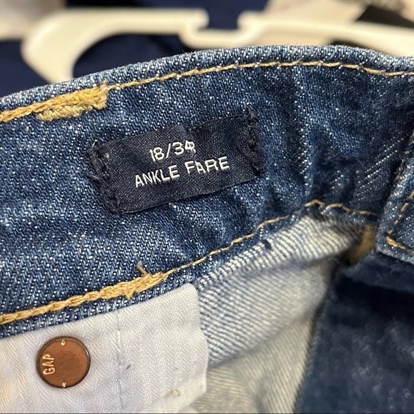 ➕ Gap Denim Ankle Flare Raw Hem Dark Wash Jeans Womens Plus Size 18 - Picture 9 of 12